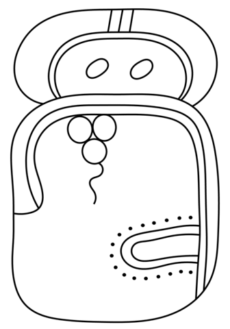 10Th Maya Month   Yax Coloring Page